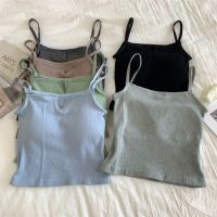 Sexy Tube Tops Camisole Solid Color Underwear Sleeveless Women Crop Tops Padded Girls Soft Bustier Lingerie Tank V-neck Lingerie