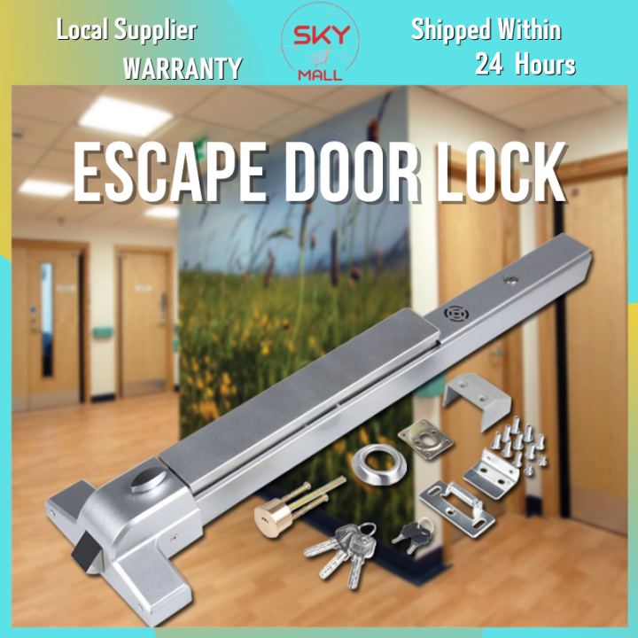 Fire Exit Door Lock Stainless Steel Security Escape Door Lock Push Rod