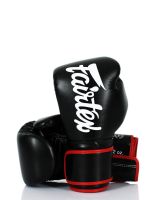 Fairtex Boxing Gloves Gloves BGV14 Black MICROFIBER 8-10-12-14-16 oz. นวมแฟร์เท็กซ์ BGV14 ดำ ขอบแดง  ไมโครไฟเบอร์ นวมต่อยมวย