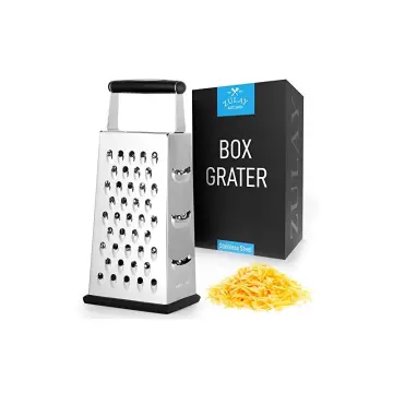 Zulay Large 4-Sided Cheese Grater - Stainless Steel Wide Box Grater Sharp  Blades