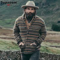 Supzoom 2023 New Arrival Top Fashion Turn-down Collar Regular Cotton Cardigan Male Casual Single Breasted Button Sweater Men