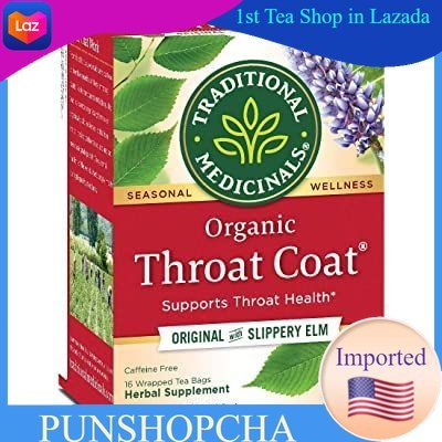 Traditional Medicinals Organic Throat Coat® Herbal Tea Original 16 Tea Bags​ ชาสมุนไพร