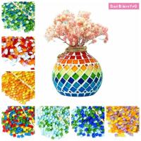 BASILBLA 300PCS สี่เหลี่ยมสี่เหลี่ยม แก้วโมเสค DIY สีสันสดใส คริสตัลคริสตัลคริสตัล แก้วโมเสค DIY สำหรับเด็ก อุปกรณ์ตกแต่งตกแต่ง โพลีโครเมี่ยม กระเบื้องโมเสคสี่เหลี่ยมสีสันสดใส โครงการโมเสค