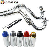 LING QI รถจักรยานยนต์ท่อไอเสีย Silencer ท่อชุดประกอบสำหรับ HONDA XR CRF50 50cc 110cc 125cc SUZUKI KAWASAKI KTM Motorcross