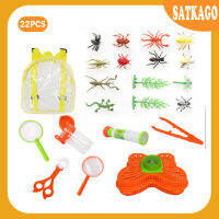 [COD]22Pcs Bug Catchers ชุด Bug คอนเทนเนอร์แมลงรุ่นแหนบแว่นขยายสำหรับเด็กกลางแจ้ง Backyard สำรวจของเล่น