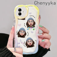 Chenyyka เคส F04 M04 A04E ปลอกสำหรับ Samsung A04ยอดนิยมลายอิโมติคอนเด็กผู้หญิงสีสันสดใสลายคลื่นเนื้อครีมเคสนิ่มเคสโทรศัพท์โปร่งใสป้องกันการกระแทกเคสใสซิลิโคน