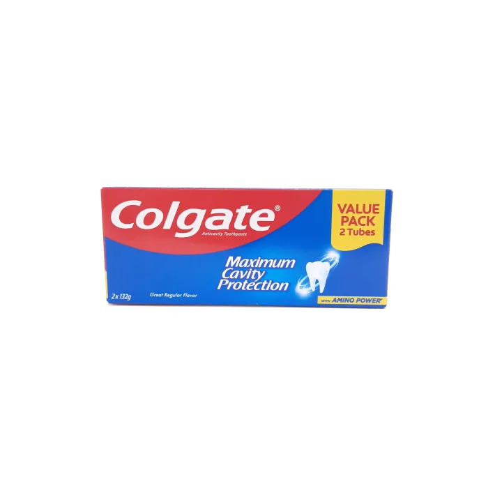 Colgate Maximum Cavity Protection Great Regular Flavor 132g Twin Pack