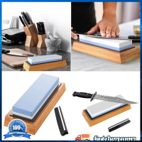 หินลับมีดมีด Professional Waterstones Grit 2000/6000 Whetstone Sharpening พร้อมฐานไม้ไผ่ ที่ใส่ใบมีด 1000/4000 ชุดหินลับสองด้าน มีดเหลาพร้อมฐาน เครื่องครัว