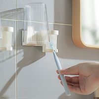 【CW】 Wall Hanging Toothbrush Holder Organizer And Cup for Countertop