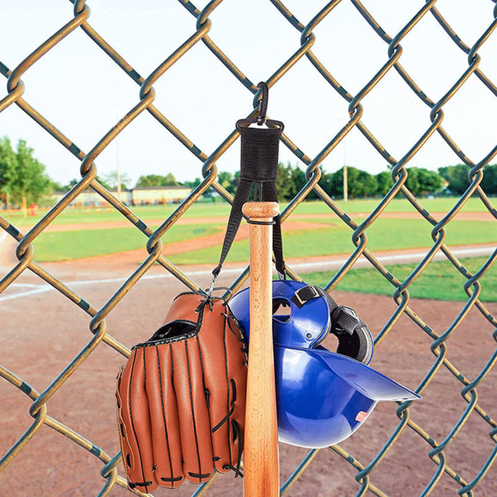 หัวเข็มขัดถุงมือเบสบอลปรับระดับได้พร้อมตะขอเกี่ยวหมวกกันน็อคสายรัดอเนกประสงค์แบบพกพาที่ยึดไม้เบสบอล