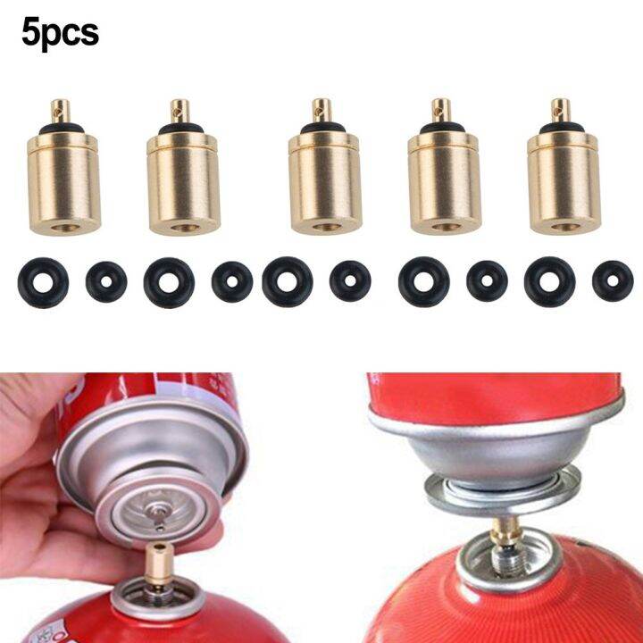 5pcs Camping Gas Refill Adapters Stove Cylinder Butane Canister Tanks