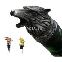 New Style Creative Zinc Alloy Wolf Head Wine Mouth Bar Family Accessory Red Wine Wild Plaid Vodka Bottle Stopper Pouring Tools Bar Wine Tools