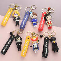 Wholesale 5 Pcs Anime My Hero Academia Keychains Kaminari Denki Tokoyami Fumikage Aoyama Yuga Jiro Kyoka Ashido Mina Key Chain