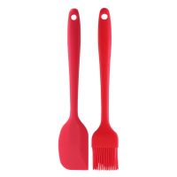 2PC/Set Silicone Cream Butter Mixer Cake Spatula Pastry Oil Brush Non Stick Silica Scraper Kitchen Utensils Cooking Baking Tools