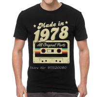 Made In 1978 Cassette All Ogrinal Parts Tshirt Men Tees Cotton T Old Birthday Tshirts Streetwear Harajuku