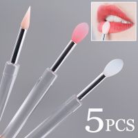 1/5PCS Silicone Lip Blam Brush with Lid Mini Soft Portable Eyeshadow Lipstick Applicator Brushes Set Lip Care Beauty Makeup Tool Makeup Brushes Sets