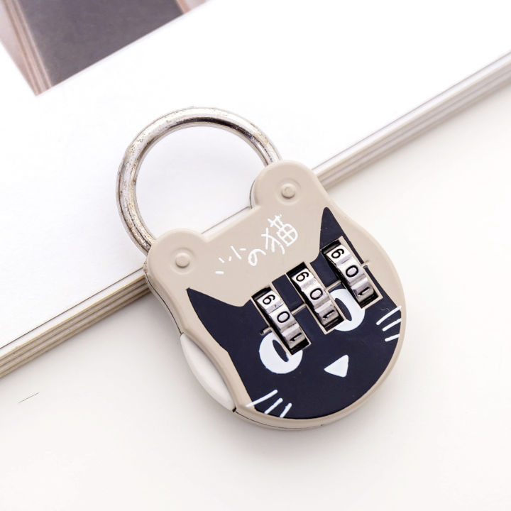 lock-portable-digit-lock-novelty-travel-accessory-cute-cat-code-lock-mini-travel-padlock-keyed-notebook-padlock