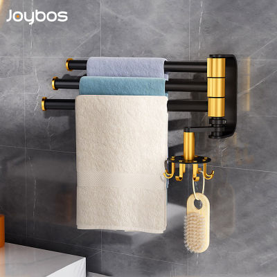 Bathroom Towel Rack Punch-Free Rotating Towel Holder Shower Rack Aluminum Bathroom Towel Storage Rack Bathroom Home Organizer