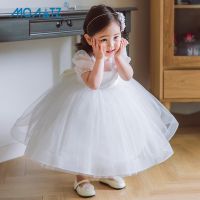 MQATZ Toddler Baptism 1st Birthday Dress For Baby Girl Clothes Lace Princess Dresses Party Dress Puff Sleeves Costume