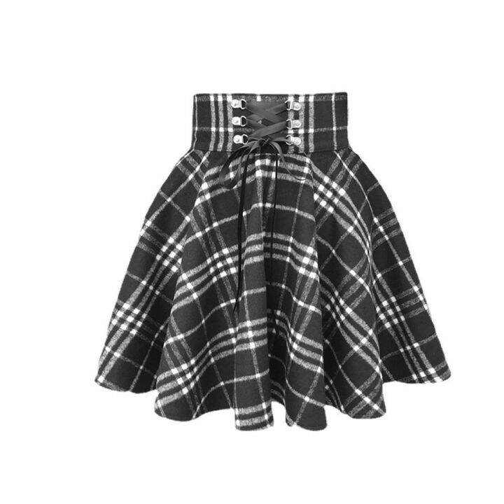 cod-cross-border-spring-and-ladies-dark-waist-pleated-skirt-short-europe-america