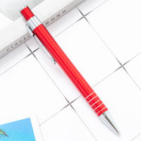 [In stock] โลหะอลูมิเนียมเสา กดปากกาลูกลื่น พิมพ์ปากกากระโดดสำนักงานหลากสี logo โรงแรมปากกาของขวัญปากกาจุด