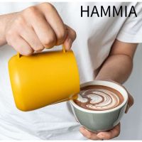 ~ HAMMIA เหยือกตีฟองนม พร้อมเคลือบ Ptfe ขนาด 400 มล. สําหรับเครื่องชงกาแฟ คาเฟ่