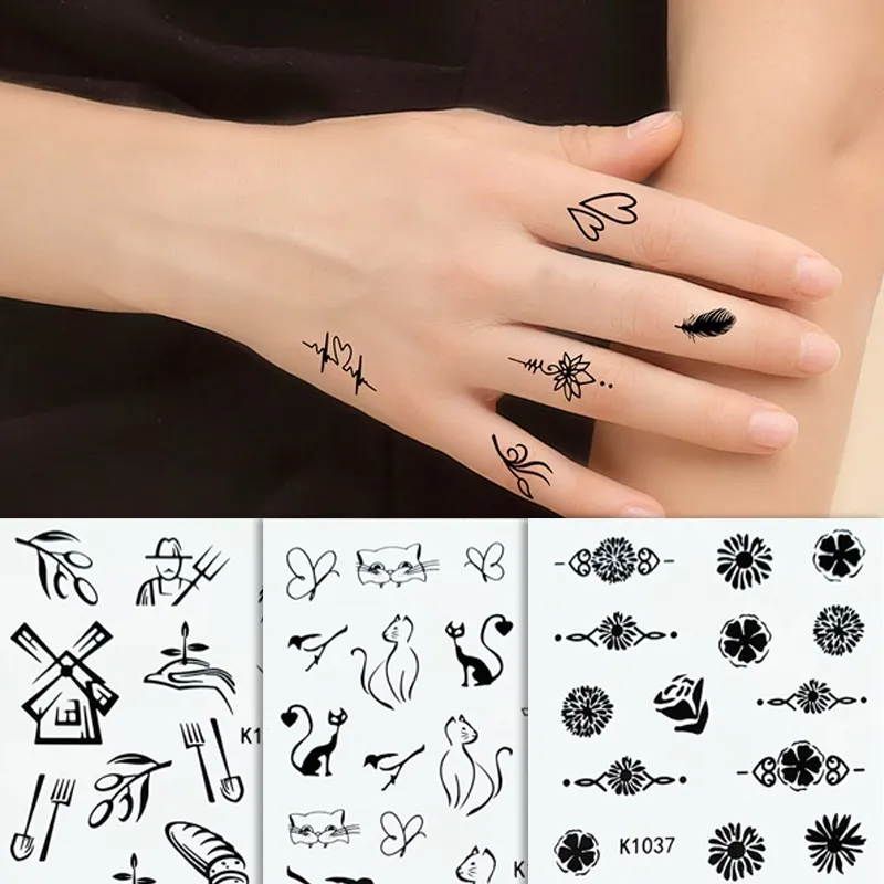 Leaf Tattoos on Both Fingers