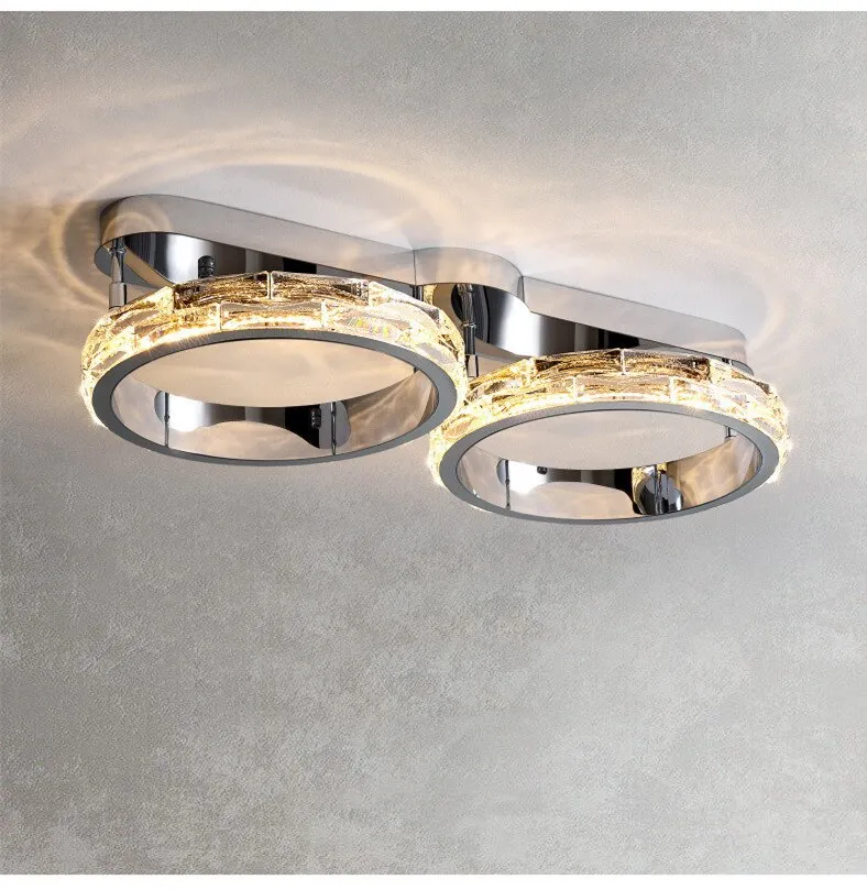 Modern Chrome Metal Circle Led Dimmable Ceiling Lights Living Room ...