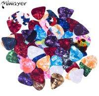 Miwayer Guitar Picks Heavy Thick Gauge Assorted Pearl Variety Sampler Pack Celluloid - 50 Pcs Mixed Colorful