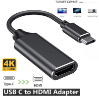 ประเภท C ถึง HDMI สายเคเบิลที่ใช้ร่วมกันได้ Ultra HD 4K USB 3.1 HDTV สายเคเบิลอะแดปเตอร์แปลงสำหรับ MacBook Chromebook Samsung S8 S9