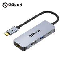 USB ฮับ C อะแดปเตอร์ USB Qgeem 4-In-1ที่มี4K USB C ไปยังที่ต่อ HDMI 100W การส่งพลังงาน3.0 USB Thunderbolt 3ศูนย์กลางสำหรับ Macbook Pro