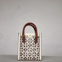 2023 new Tory Burch  T Monogram Mini Laser Cut Leather Tote Shoulder Bag Crossbody Bag