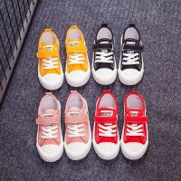 Size 25-36 Girls Shoes Kids Baby Boys Korean Fashion Black Canvas Shoes School Boys Casual Sole Velcro Shoe Pink Red