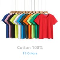 2023 Brand New Cotton 100% Mens T-shirt Pure Color Men T Shirts Round Collar Short-Sleeve Man T-shirt Top Tees For Male Clothes