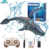 2023New!ไดโนเสาร์แบบใช้รีโมตควบคุมสำหรับเด็กที่ของเล่นดำน้ำ Mosasaurus Rc เรือพร้อมสเปรย์น้ำเบาสำหรับสระว่ายน้ำทะเลสาบห้องน้ำอ่างอาบน้ำของเล่นปกป้องมหาสมุทร