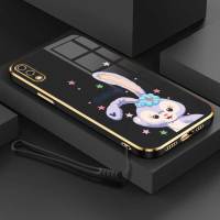 ปลอกสำหรับ Samsung น่ารักหรูหรา A01 Stellalou เคสป้องกันกล้องโทรศัพท์ขอบซิลิโคนกรอบนิ่มพร้อมฟรีสายคล้อง