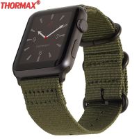 ﹍▣ Sport Strap for Apple Watch 5/4/3 Band 42mm 44mm Nylon iWatch Band Replacement Strap Durable Adapters NATO Buckle Army Green