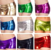 Womens Low Waisted Sexy Lycra Metallic Rave Booty Spandex Shiny Pole Gold Silver Shorts For Stage NEW