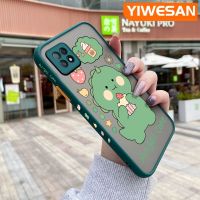 YIWESAN เคสสำหรับ OPPO A72 5G A73 5G A53 5G 5G เคสดีไซน์ใหม่การ์ตูนไดโนเสาร์น้อยน่ารักบางฝ้าแข็งขอบเคสนิ่มใส่โทรศัพท์เคสป้องกันทนแรงกระแทกเลนส์กล้องถ่ายรูปซิลิโคน