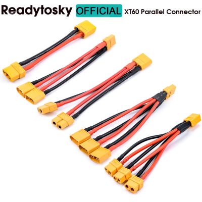 ✉ XT60 Parallel Battery Connector Male/Female Cable Dual Extension Y Splitter/ 3-Way 14AWG Silicone Wire for RC Battery Motor