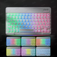 2021Rainbow Backlit iPad Keyboard For Tablet Phone Laptop Spanish Russian Portuguese Wireless Bluetooth Keyboard For Xiaomi Samsung