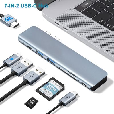 USB C ศูนย์กลางสำหรับ MacBook Pro/air M1 2020-2016 Type-C กับหัวแปลงสัญญาณ HDMI USB 3.0 TF การ์ดรีดเดอร์ SD PD แท่นชาร์จ Feona