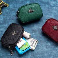 กระเป๋าหนังแท้ Dompet Koin สำหรับผู้หญิงใหม่มีซิปคู่จัดระเบียบกระเป๋าเก็บของขนาดเล็ก