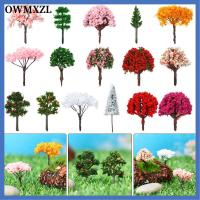 OWMXZL 5pcs คุณภาพสูง โมเดลรถไฟ ของเล่นสำหรับเด็ก ต้นไม้ดอกไม้จิ๋ว ตกแต่งรถไฟ อุปกรณ์ตกแต่งภูมิทัศน์ ต้นไม้ประดิษฐ์ทิวทัศน์