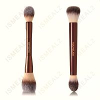 2Pcs ชุดนาฬิกาทราย Ambient Lighting Edit Brush -Veil Translucent Setting Powder Brush Double-Ended Powder Foundation Highlighter