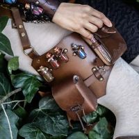 Medieval Witch Sorceress Leather Belt Pouch Bag Alchemist Cosplay Costume Prop Magic Potion Bottle Steampunk Accessory For Women