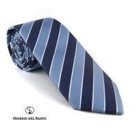 Giorgio Del Sarto Necktie 7.5cm Blue  Fabric Texture เนคไทสีฟ้ามีเท็กเจอร์