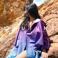 NuJune เสื้อคลุมอาบน้ำแห้งเร็วสีม่วง,ชุดผ้าขนหนูชายหาดชุดดำน้ำฤดูร้อน Dopamine สวมชุดโต้คลื่นชายหาดว่ายน้ำ Guash7