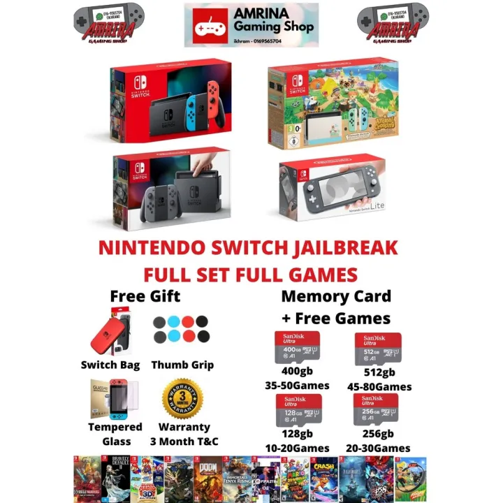 nintendo game console NINTENDO SWITCH JAILBREAK FULLSET FULL GAMES