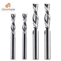 Dreanique 1pc เครื่องตัดมิลลิ่งคาร์ไบด์แข็ง 3.175 4 6 8 มม. 2 ขลุ่ยเกลียวเราเตอร์บิตคาร์ไบด์เอ็นมิลล์ไม้ MDF ลงตัด